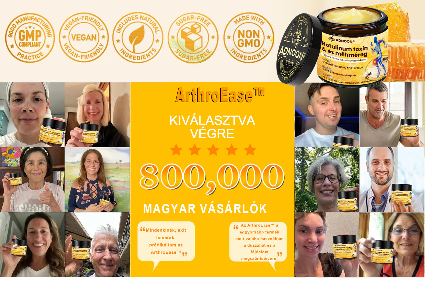 ⭐ADNOON® Botulinum Toxin & Méhméreg Fájdalomcsillapító Csontgyógyító Krém👨⚕️