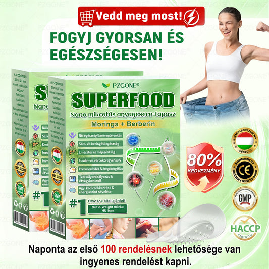 ⭐🎁 𝐏𝐙𝐆𝐎𝐍𝐄® Szuperélelmiszer Nano mikrotűs tapasz | 🇭🇺 A Magyarország és az EU egészségügyi előírásaival összhangban · 👩‍⚕️ Orvosi szakemberek ajánlásával