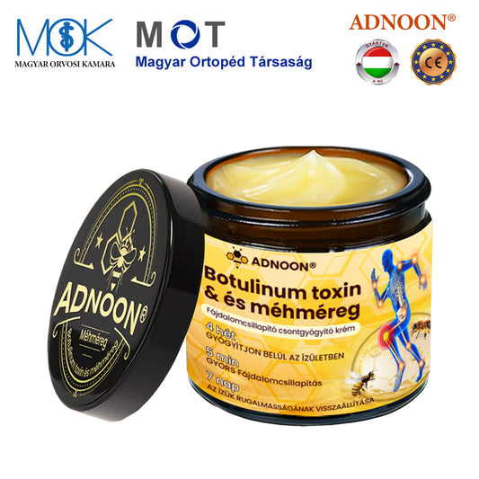 ⭐ADNOON® Botulinum Toxin & Méhméreg Fájdalomcsillapító Csontgyógyító Krém👨‍⚕️A Magyar Ortopéd Társaság (MOT) Által Jóváhagyva